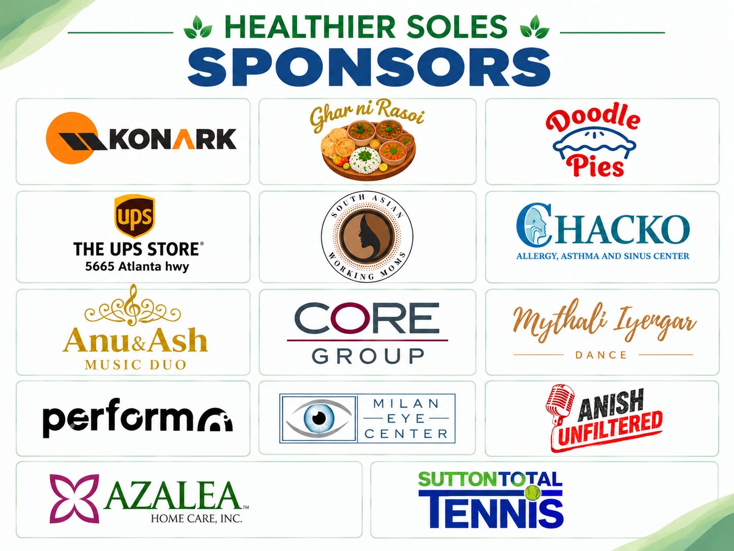 Healthier Soles sponsors