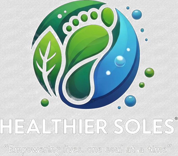 Healthier Soles logo with tagline: Empowering lives, one soul at a time